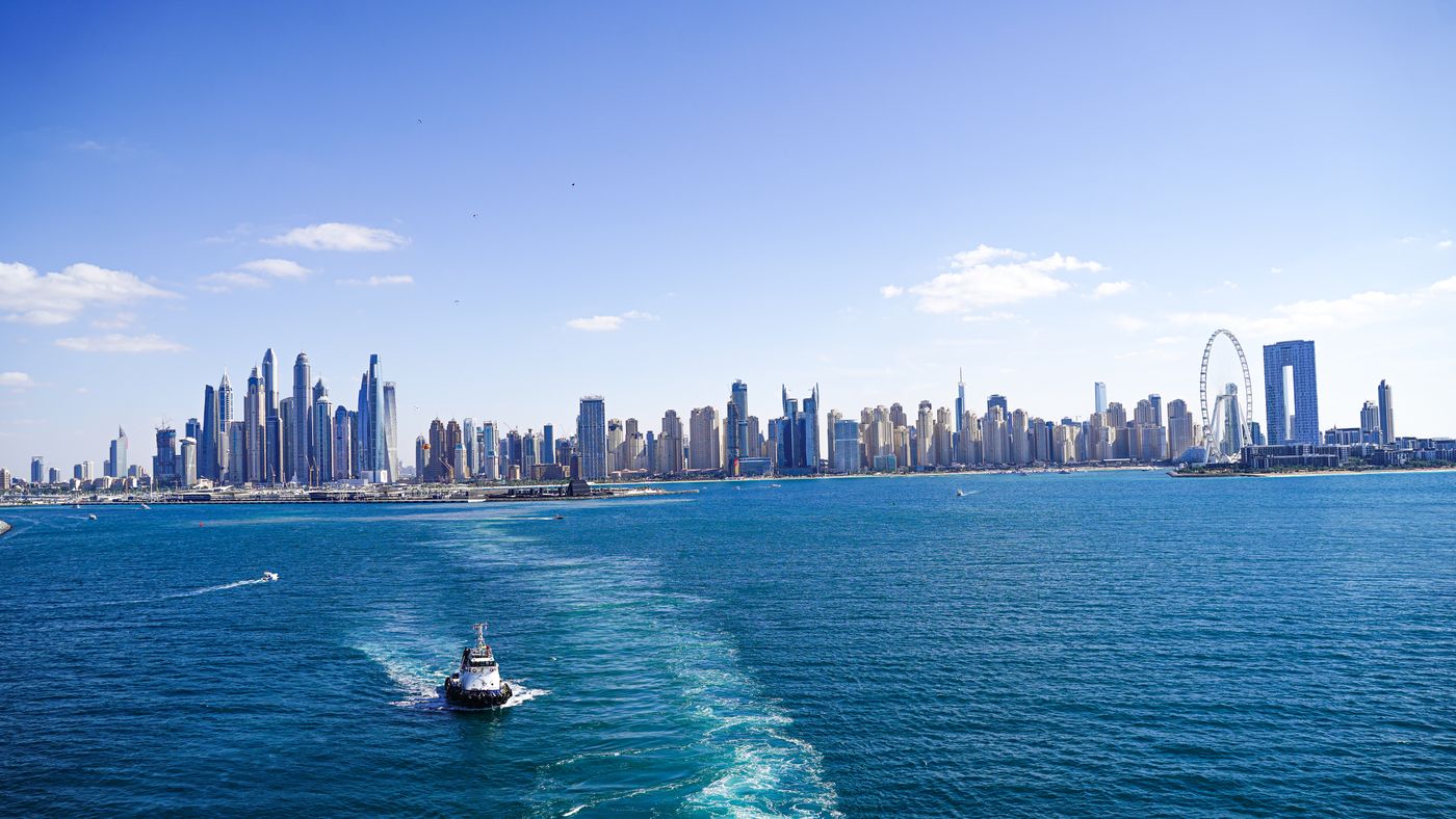 Skyline view from the ship