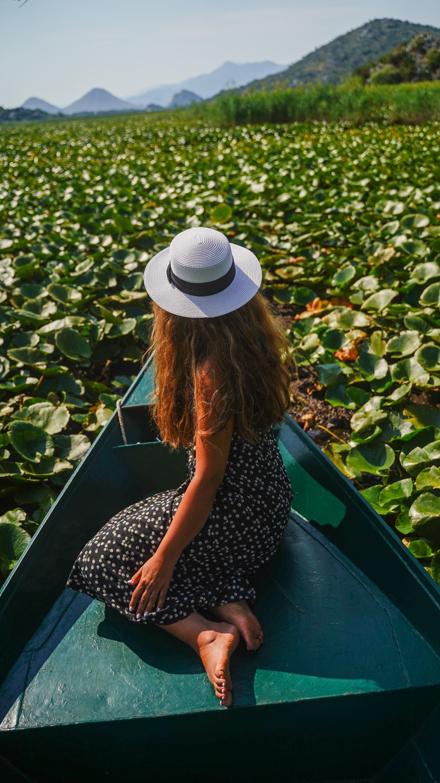 A Montenegro lake surrounded by water lilies and mountains